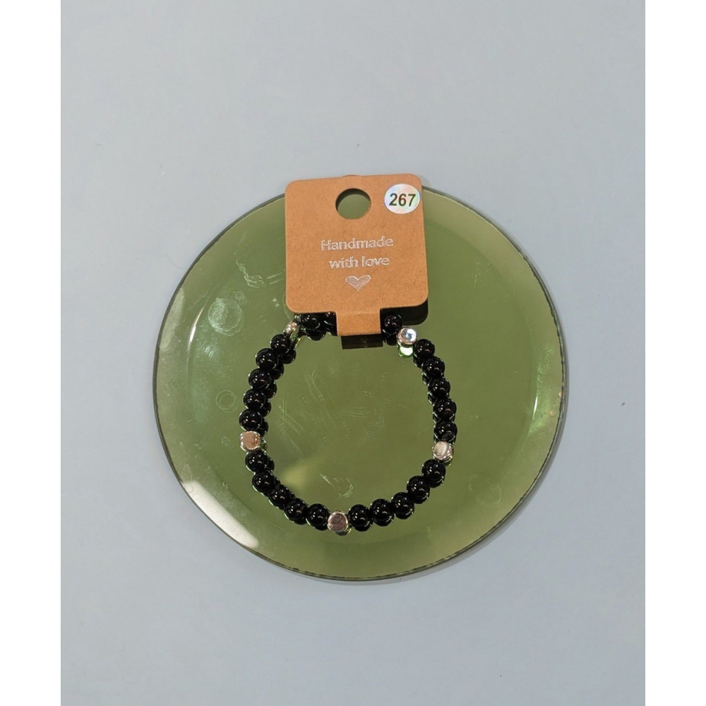 Onyx & silver tone Bracelet